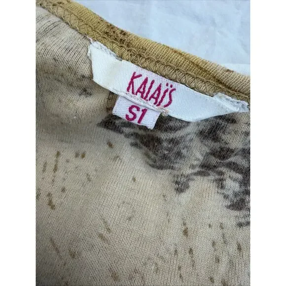 Y2K European Kaiais Sleeveless top With Patchwork Details And Tiger Print Size S - Picture 4 of 7